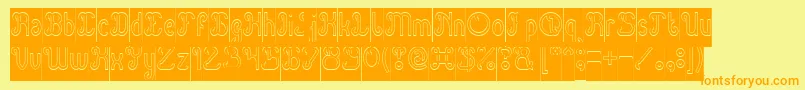 Green Avocado Hollow Inverse Font – Orange Fonts on Yellow Background