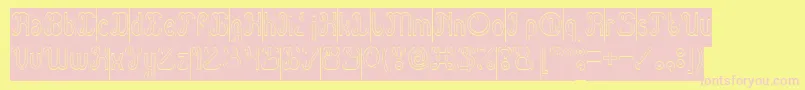 Green Avocado Hollow Inverse Font – Pink Fonts on Yellow Background