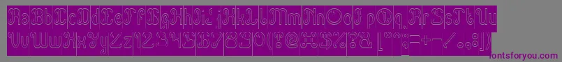フォントGreen Avocado Hollow Inverse – 紫色のフォント、灰色の背景