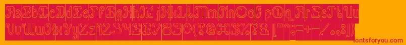 Green Avocado Hollow Inverse Font – Red Fonts on Orange Background