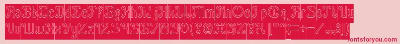 Green Avocado Hollow Inverse Font – Red Fonts on Pink Background