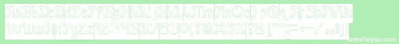 Green Avocado Hollow Inverse Font – White Fonts on Green Background