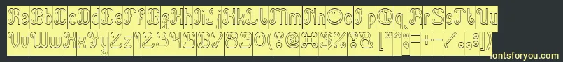 Green Avocado Hollow Inverse Font – Yellow Fonts on Black Background