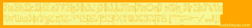 Green Avocado Hollow Inverse Font – Yellow Fonts on Orange Background