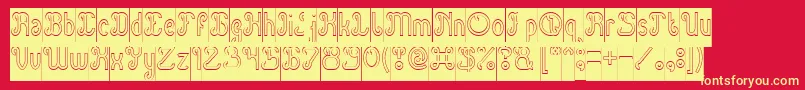 Green Avocado Hollow Inverse Font – Yellow Fonts on Red Background