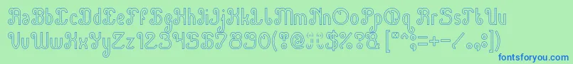Green Avocado Hollow Font – Blue Fonts on Green Background