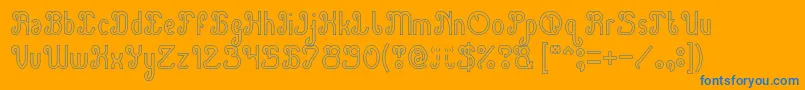 Green Avocado Hollow Font – Blue Fonts on Orange Background