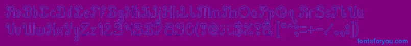 フォントGreen Avocado Hollow – 紫色の背景に青い文字
