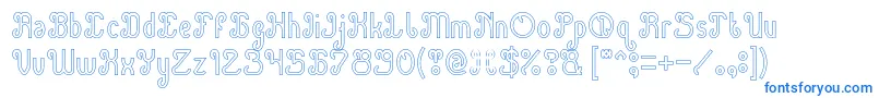 フォントGreen Avocado Hollow – 白い背景に青い文字