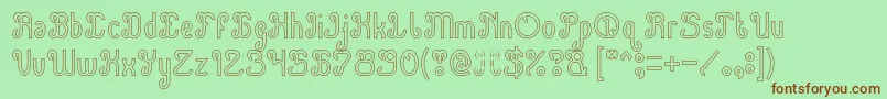 Green Avocado Hollow Font – Brown Fonts on Green Background