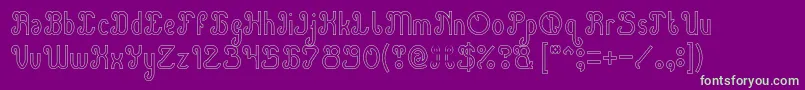 フォントGreen Avocado Hollow – 紫の背景に緑のフォント