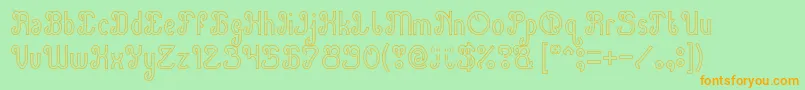 Green Avocado Hollow Font – Orange Fonts on Green Background