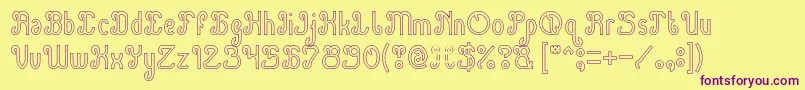 Green Avocado Hollow Font – Purple Fonts on Yellow Background