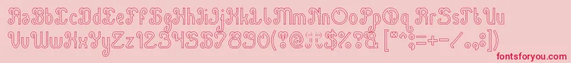 Green Avocado Hollow-Schriftart – Rote Schriften auf rosa Hintergrund