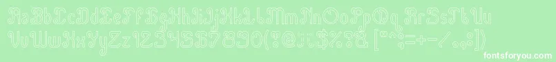 Green Avocado Hollow Font – White Fonts on Green Background