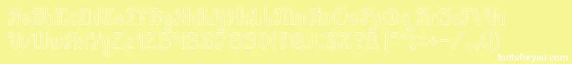 Green Avocado Hollow-fontti – valkoiset fontit keltaisella taustalla