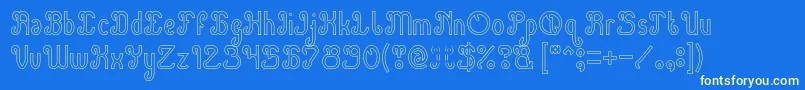 フォントGreen Avocado Hollow – 黄色の文字、青い背景