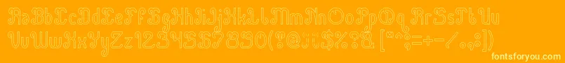 Green Avocado Hollow-fontti – keltaiset fontit oranssilla taustalla