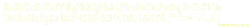 Green Avocado Hollow-fontti – keltaiset fontit valkoisella taustalla