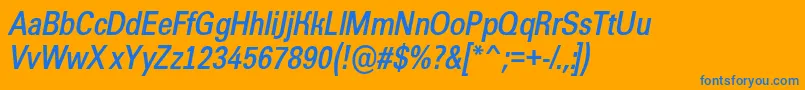 AGroticnrBolditalic-fontti – siniset fontit oranssilla taustalla
