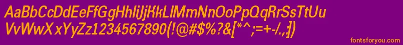 Fonte AGroticnrBolditalic – fontes laranjas em um fundo violeta