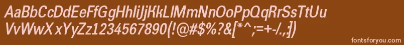 AGroticnrBolditalic Font – Pink Fonts on Brown Background
