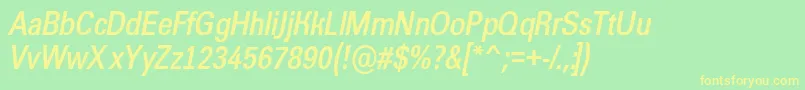 AGroticnrBolditalic Font – Yellow Fonts on Green Background