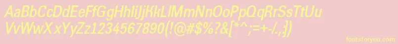 AGroticnrBolditalic Font – Yellow Fonts on Pink Background