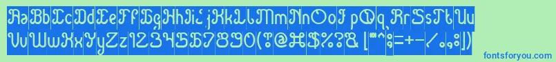 Green Avocado Inverse Font – Blue Fonts on Green Background