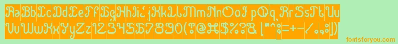 Green Avocado Inverse Font – Orange Fonts on Green Background