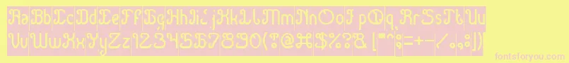 Green Avocado Inverse Font – Pink Fonts on Yellow Background