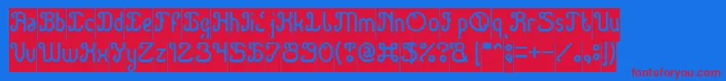Green Avocado Inverse Font – Red Fonts on Blue Background