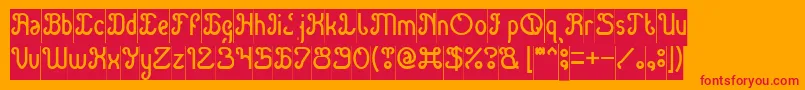 Green Avocado Inverse Font – Red Fonts on Orange Background