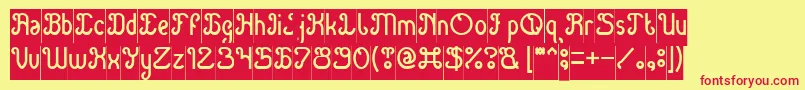 Green Avocado Inverse Font – Red Fonts on Yellow Background