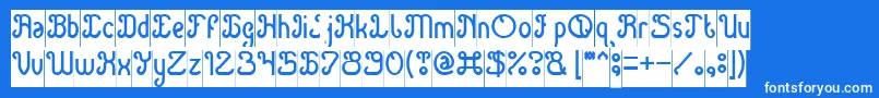 Green Avocado Inverse Font – White Fonts on Blue Background