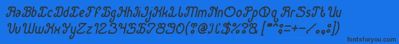 フォントGreen Avocado Italic – 黒い文字の青い背景