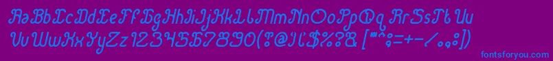 Fonte Green Avocado Italic – fontes azuis em um fundo violeta