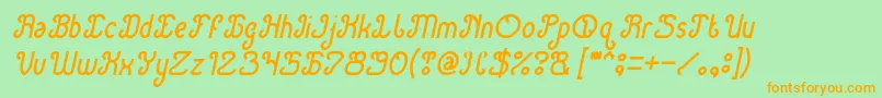 Green Avocado Italic Font – Orange Fonts on Green Background