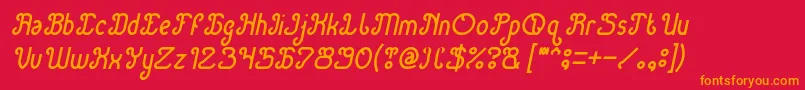 Green Avocado Italic Font – Orange Fonts on Red Background