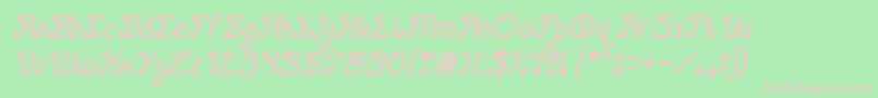 Fonte Green Avocado Italic – fontes rosa em um fundo verde