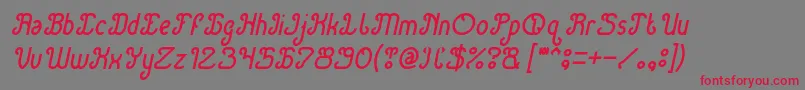 Green Avocado Italic Font – Red Fonts on Gray Background
