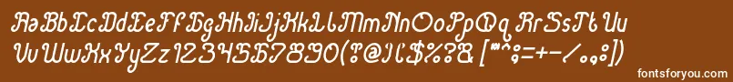 フォントGreen Avocado Italic – 茶色の背景に白い文字