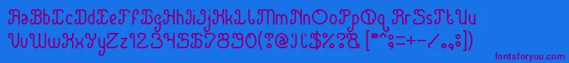 Green Avocado Light-Schriftart – Violette Schriften auf blauem Hintergrund