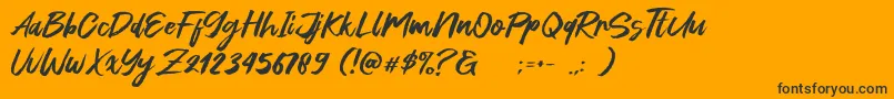 Green Fonte Font – Black Fonts on Orange Background