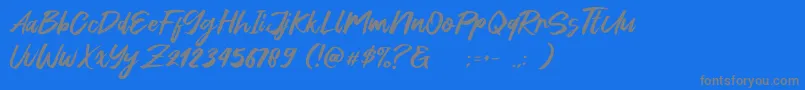 フォントGreen Fonte – 青い背景に灰色の文字