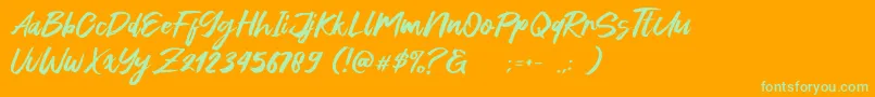 Green Fonte Font – Green Fonts on Orange Background