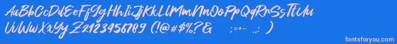 Green Fonte Font – Pink Fonts on Blue Background