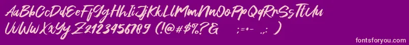 Green Fonte Font – Pink Fonts on Purple Background