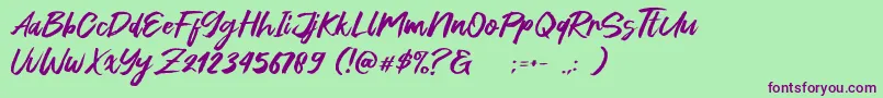Green Fonte Font – Purple Fonts on Green Background