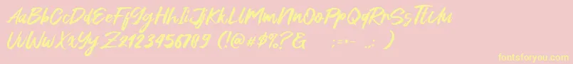 Green Fonte Font – Yellow Fonts on Pink Background